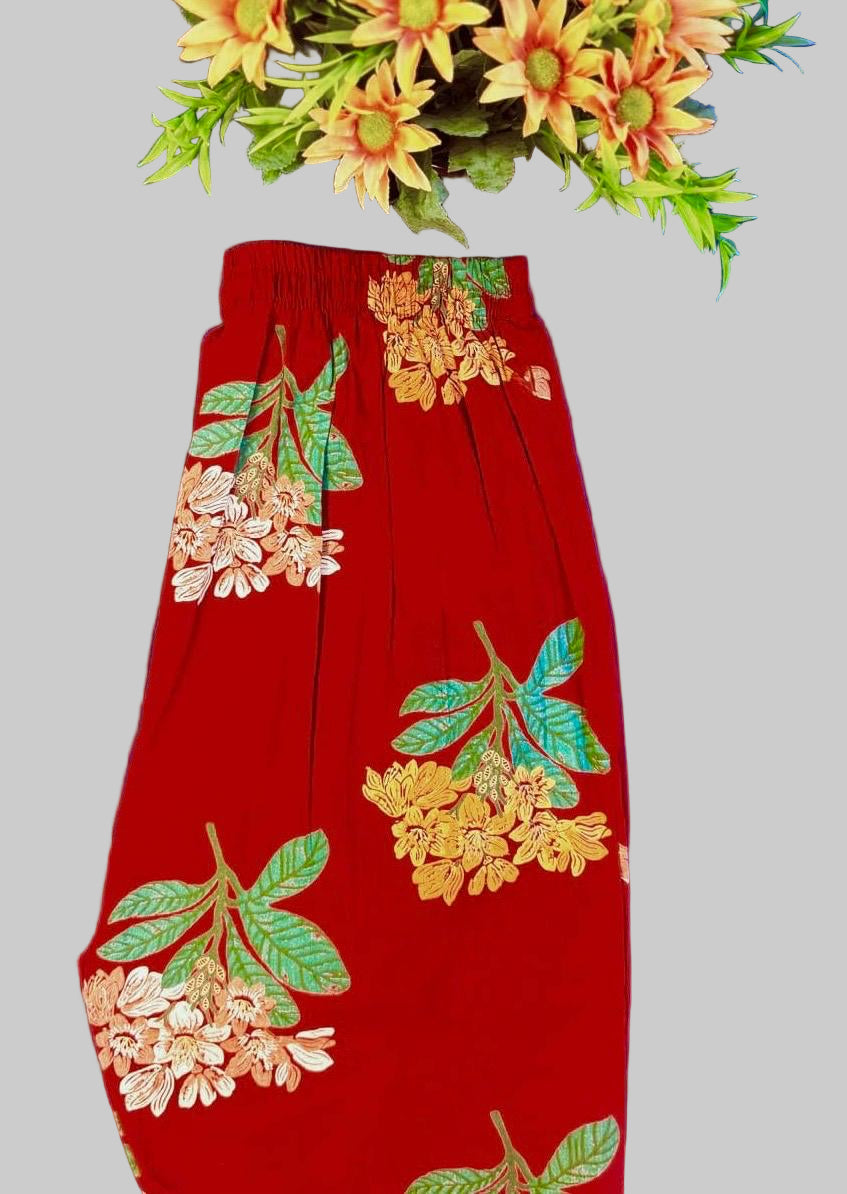 Crimson Blossom Cotton Co-ord Set