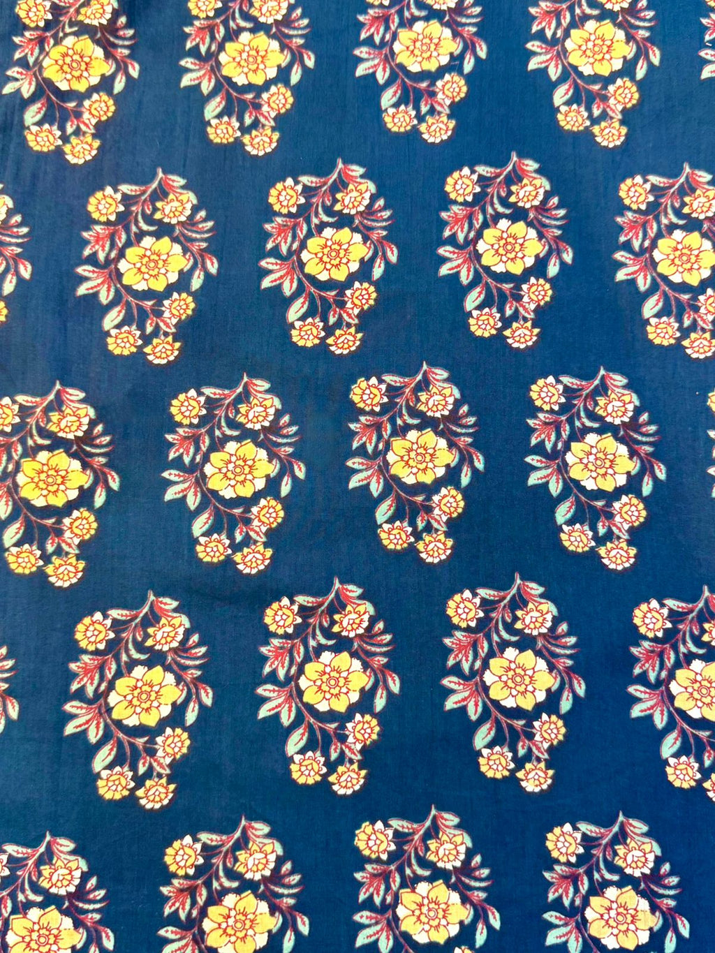 Blue Floral Printed Single Cotton Kurti
