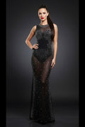 Black Diamond Sheer Bodycon Gown