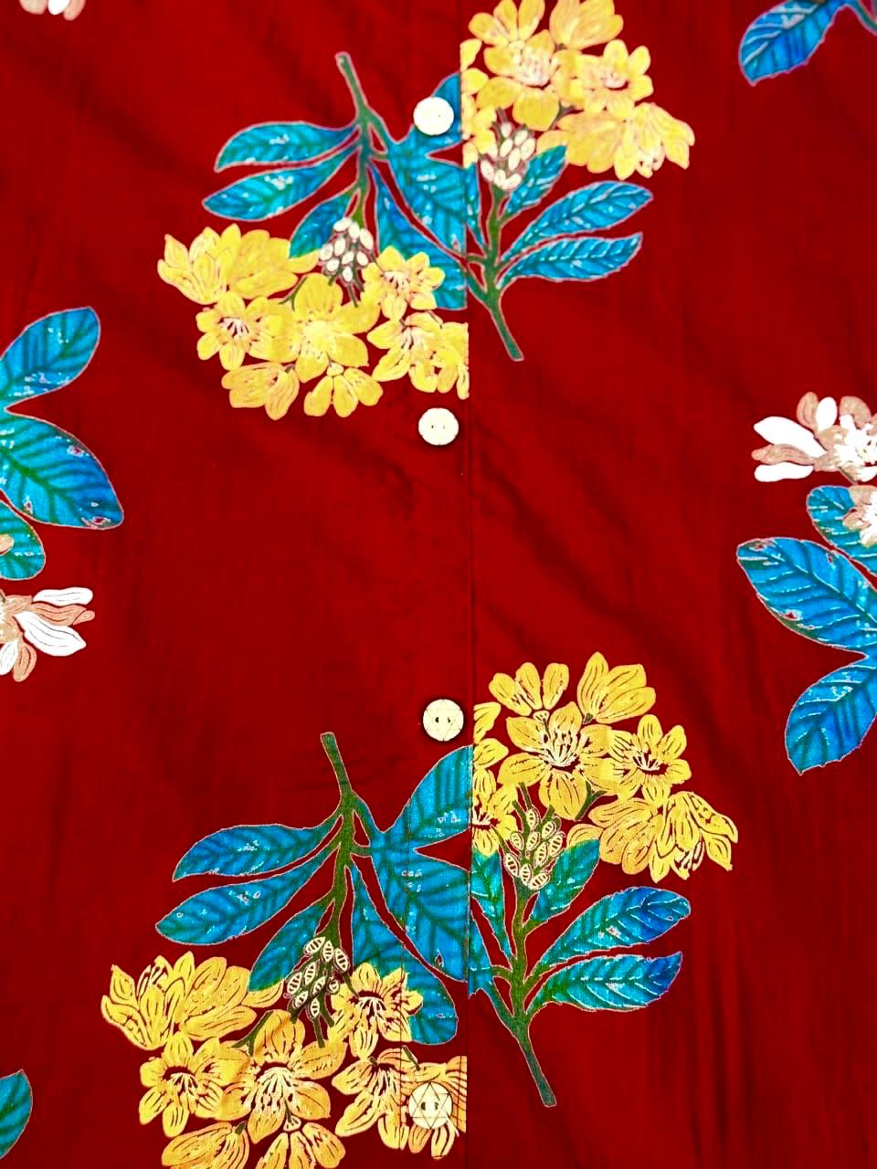 Crimson Blossom Cotton Co-ord Set
