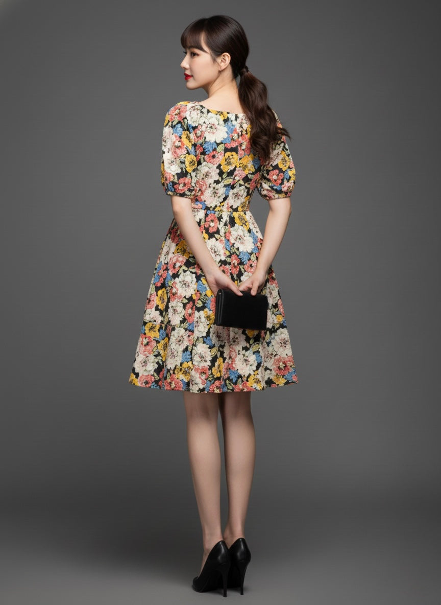 Floral Puff Sleeve Dress