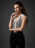 Halter Neck Knit Top