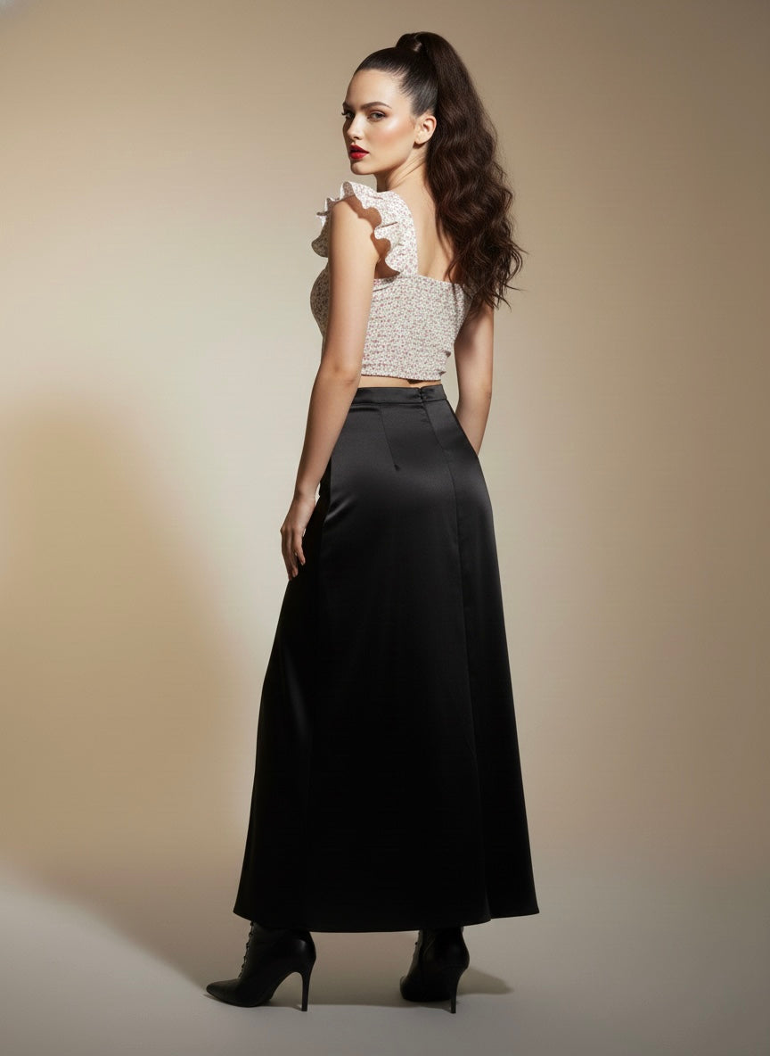 Floral Ruffle Crop Top