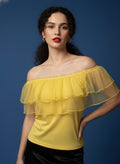Yellow Off-Shoulder Ruffle Top