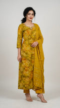 Mustard Yellow Floral Printed Suit Set