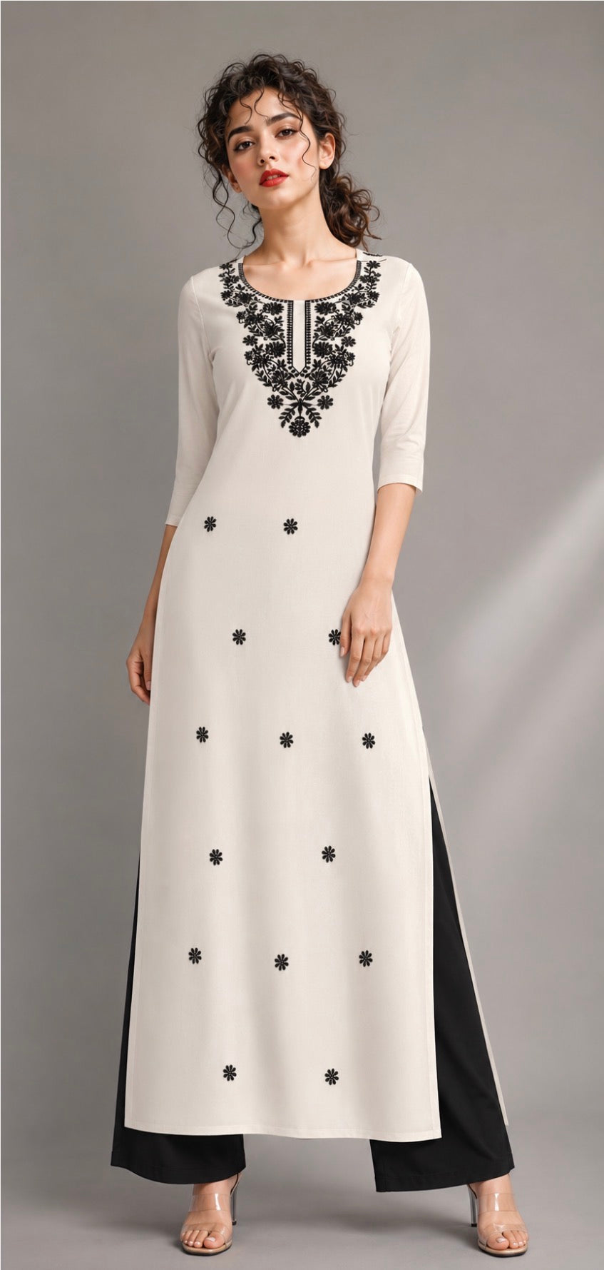 Ivory Straight Single Kurti
