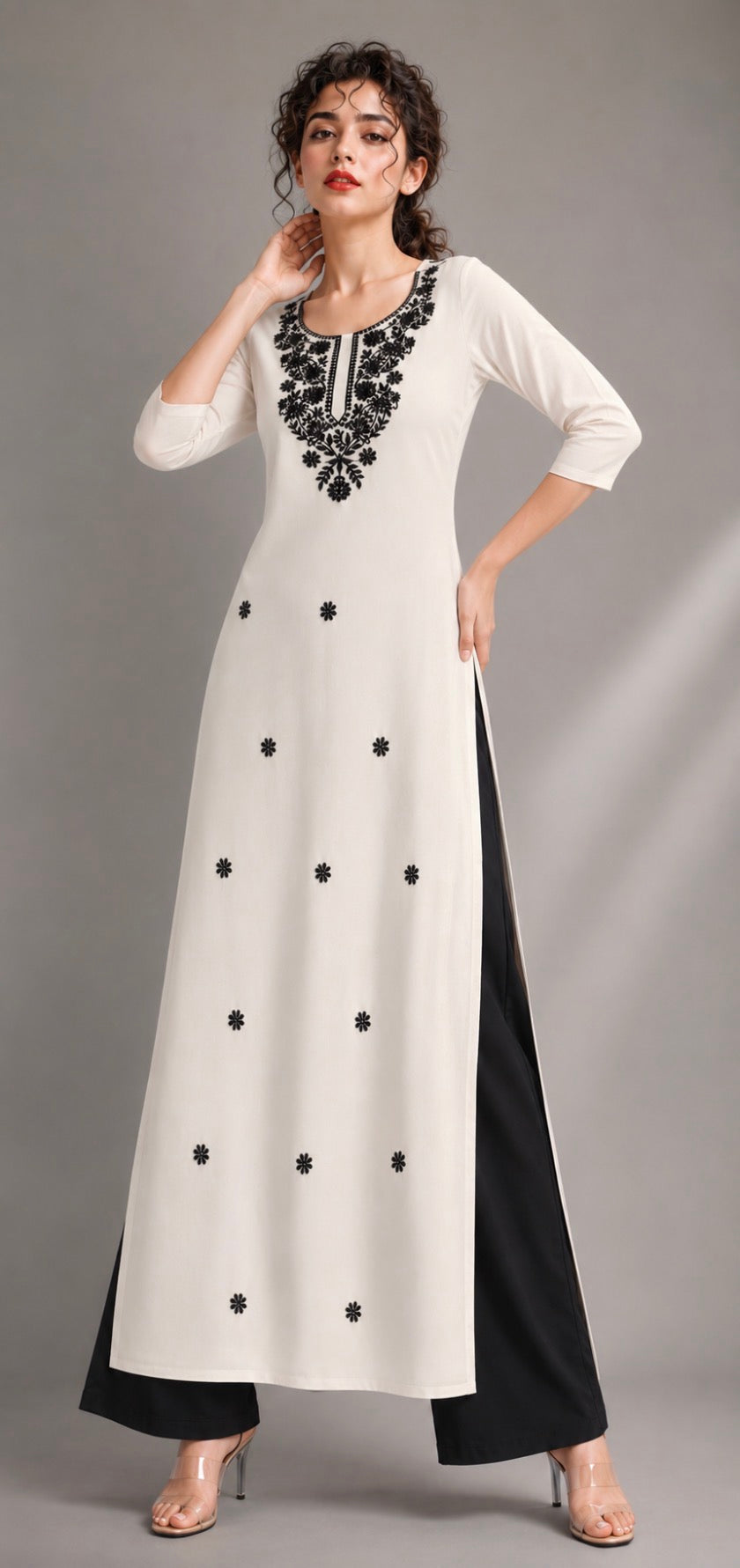 Ivory Straight Single Kurti