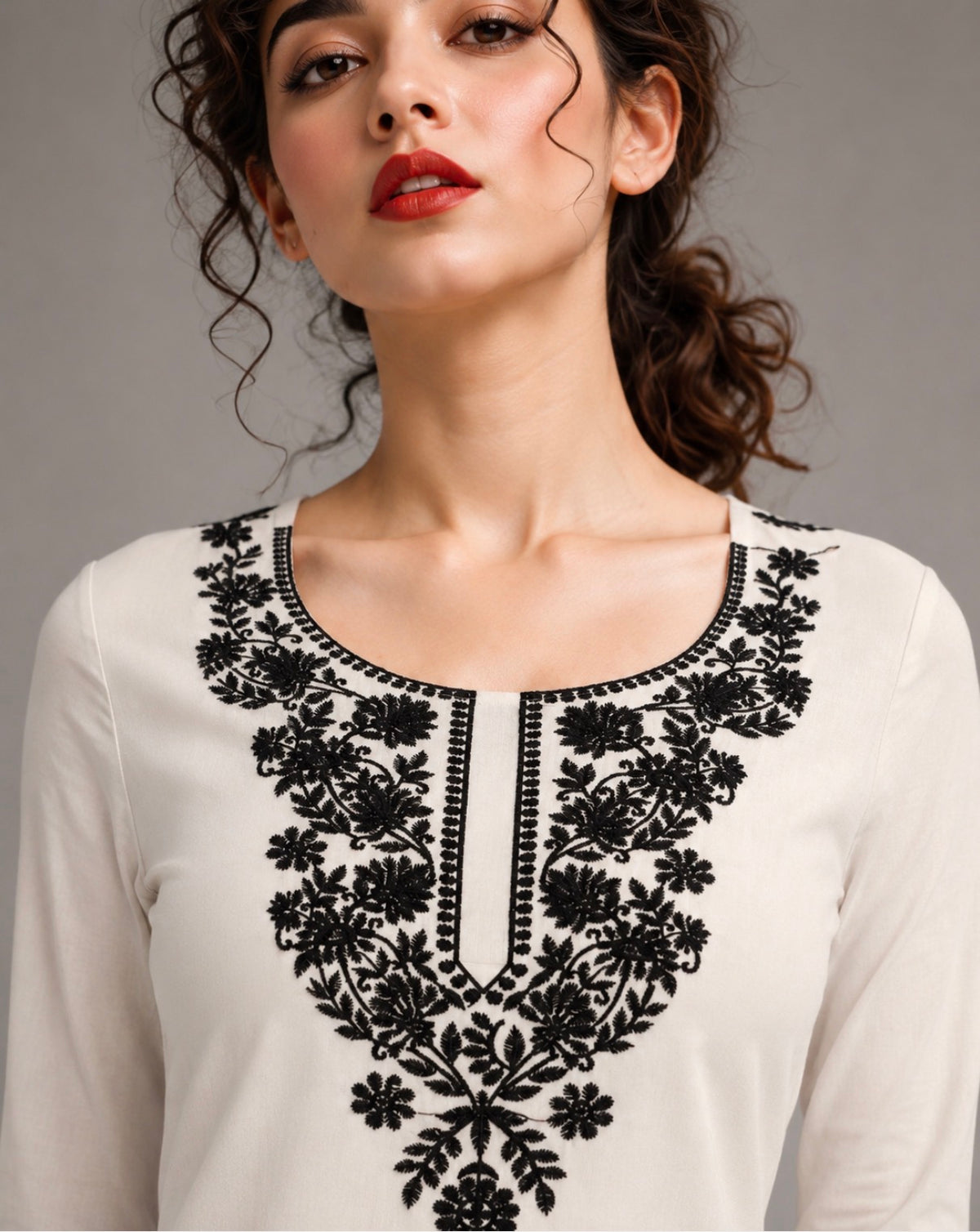 Ivory Straight Single Kurti