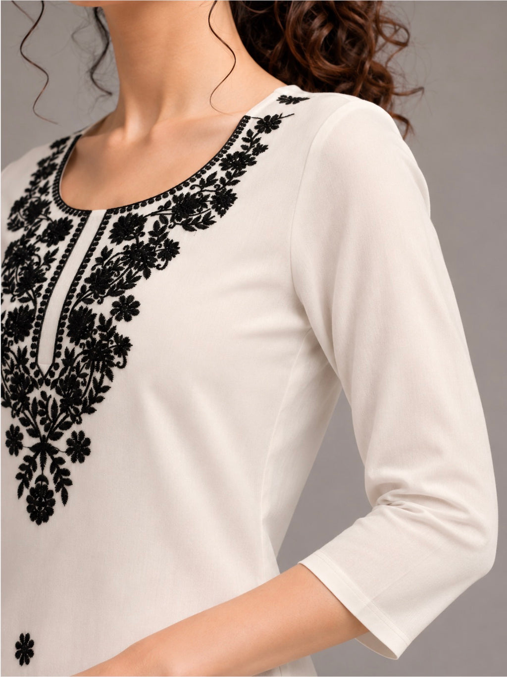 Ivory Straight Single Kurti