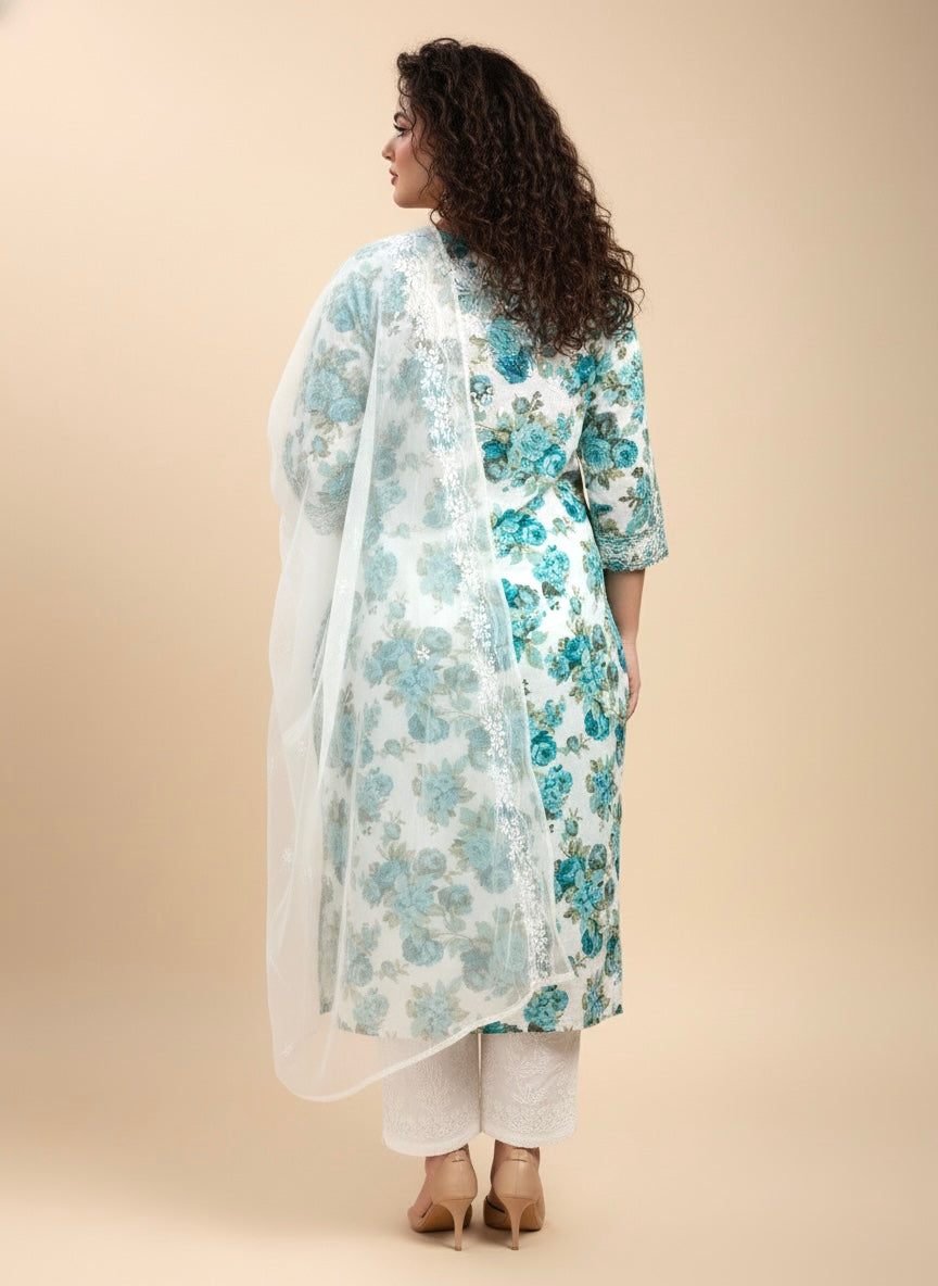 Chikankari Cotton Suit Set