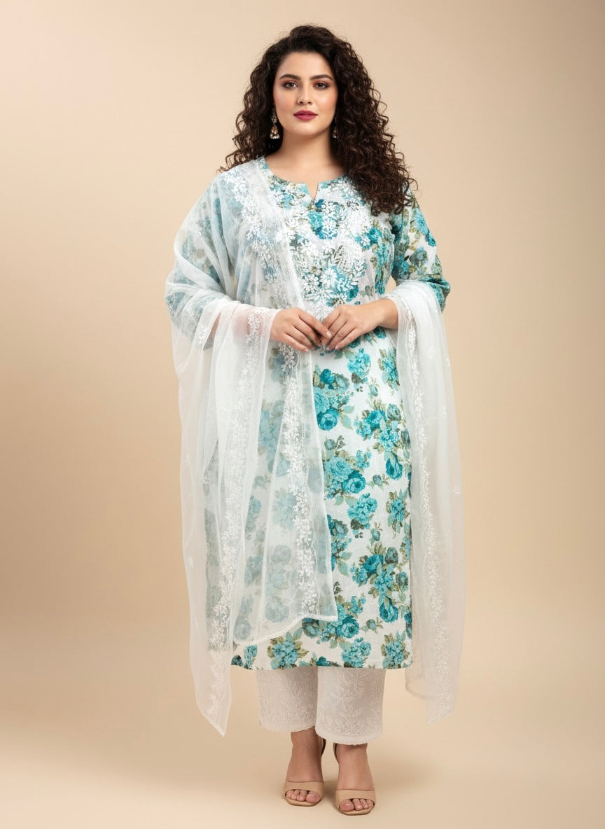 Chikankari Cotton Suit Set
