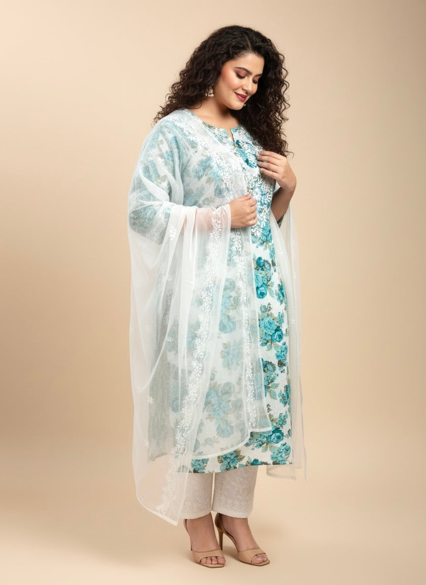 Chikankari Cotton Suit Set