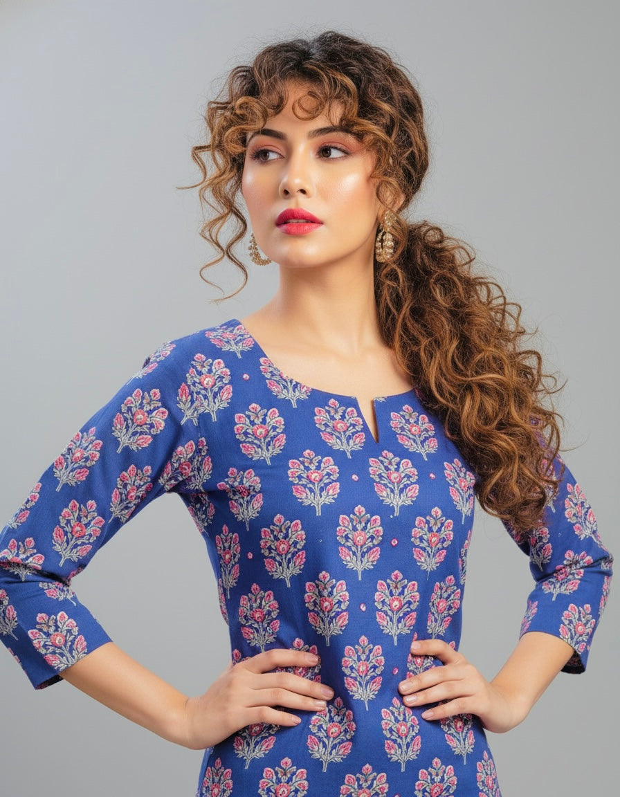 Floral Grace Cotton Suit