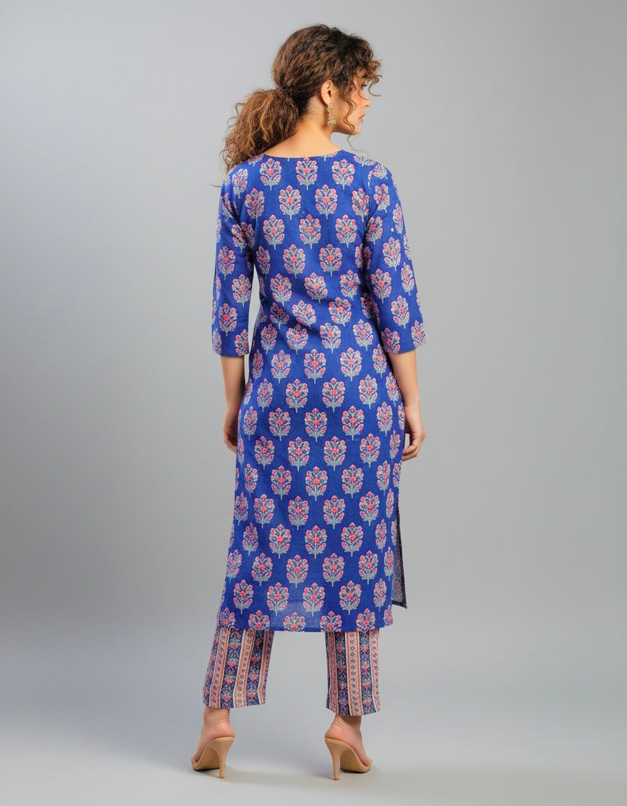 Floral Grace Cotton Suit