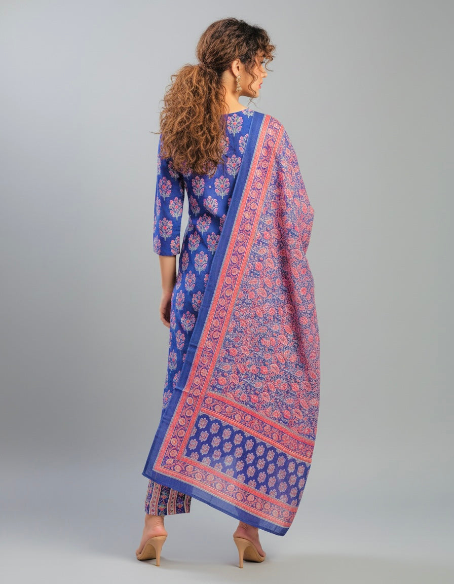 Floral Grace Cotton Suit