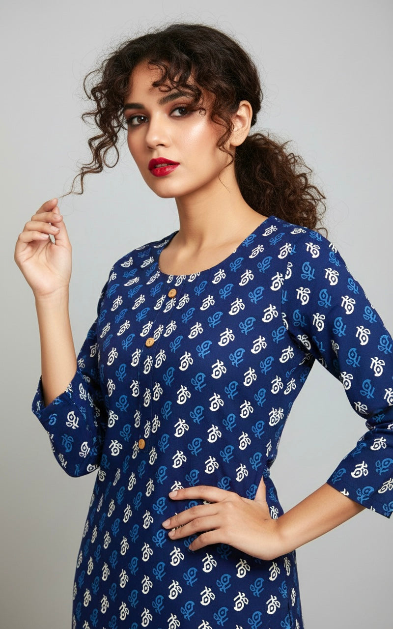 Navy Grace Long Kurti