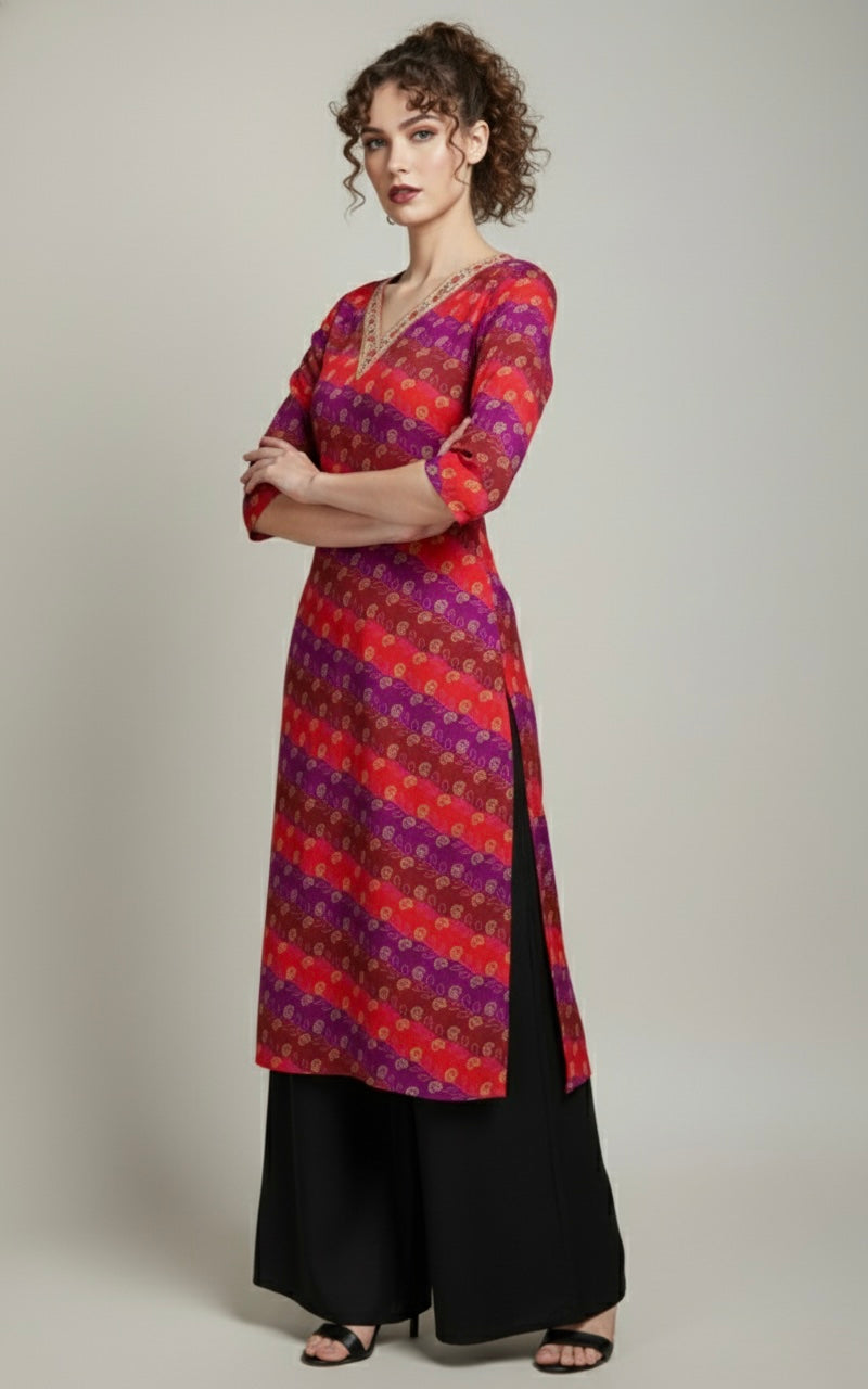 Vibrant Veena Bandhani Kurti