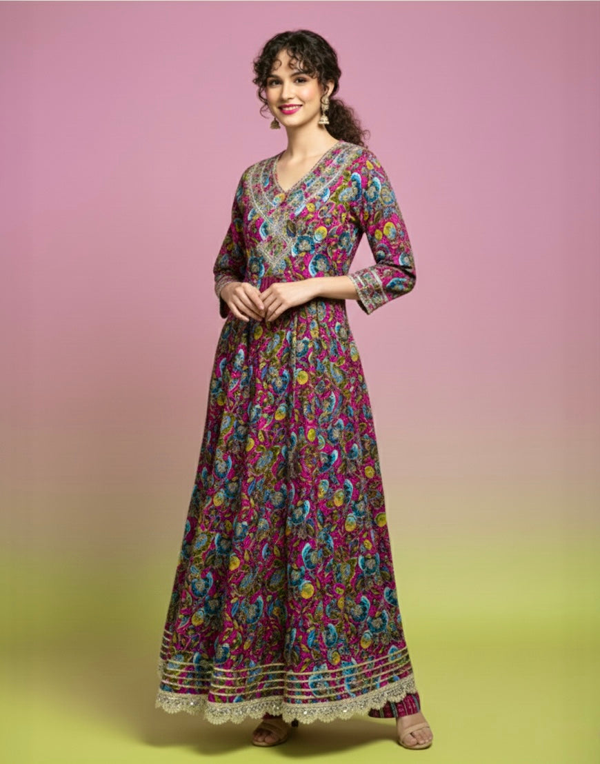 Rangrez Meenakari Anarkali Set
