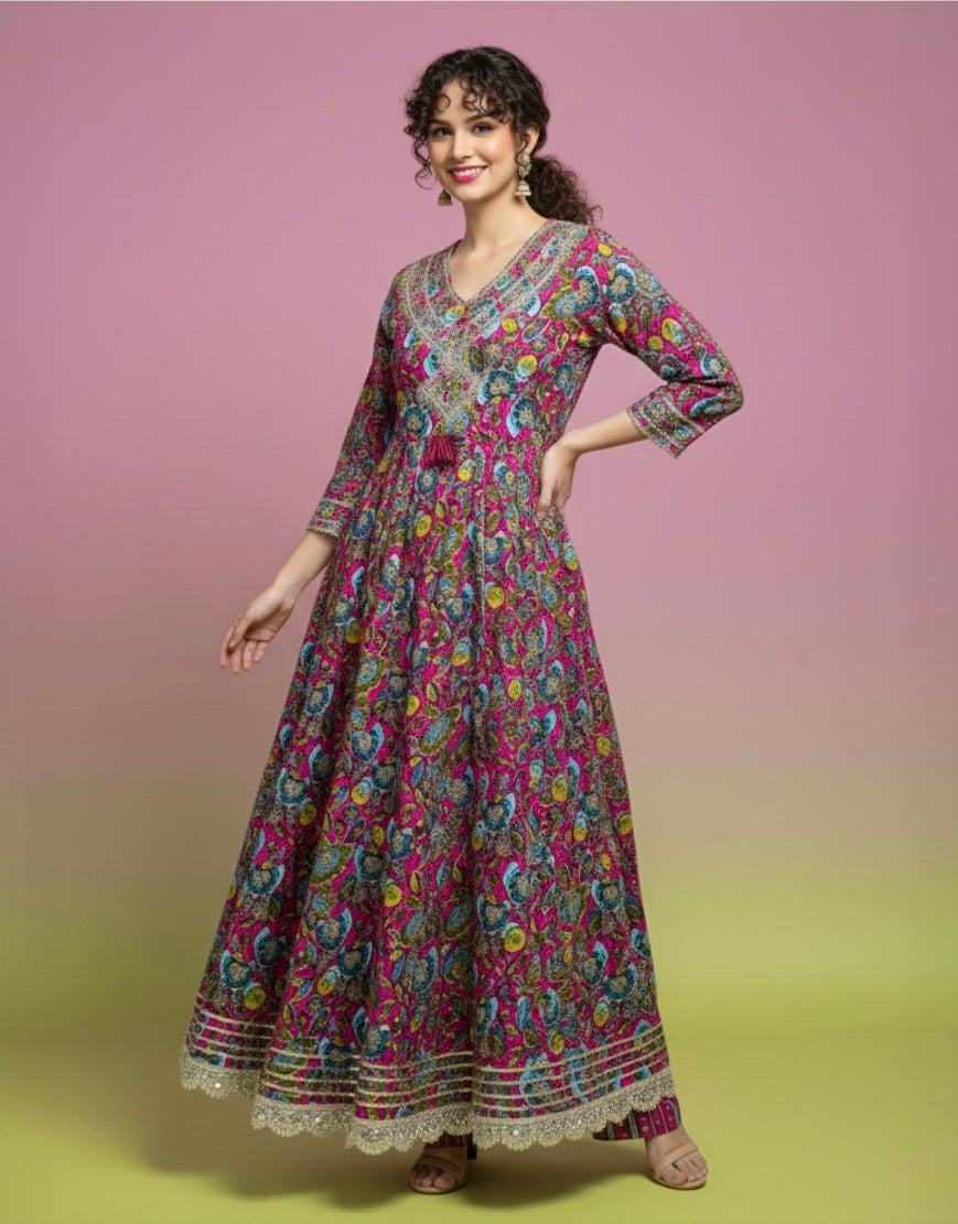 Rangrez Meenakari Anarkali Set