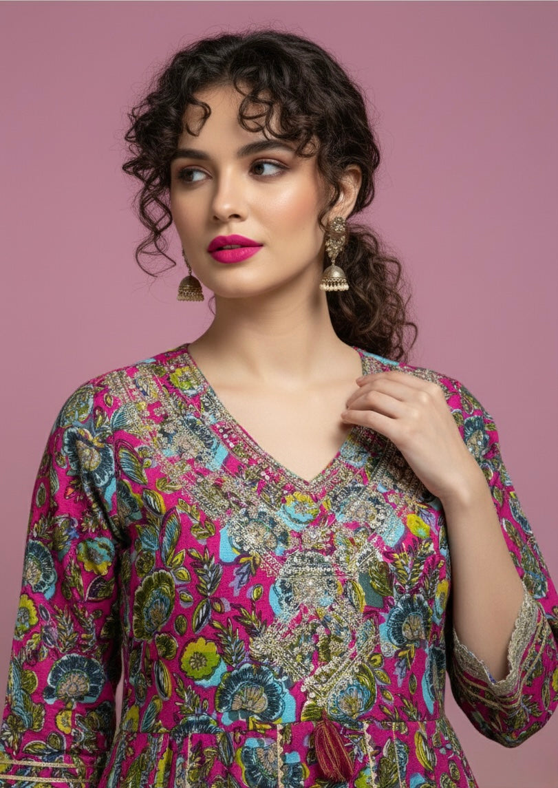 Rangrez Meenakari Anarkali Set