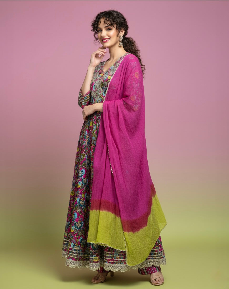 Rangrez Meenakari Anarkali Set