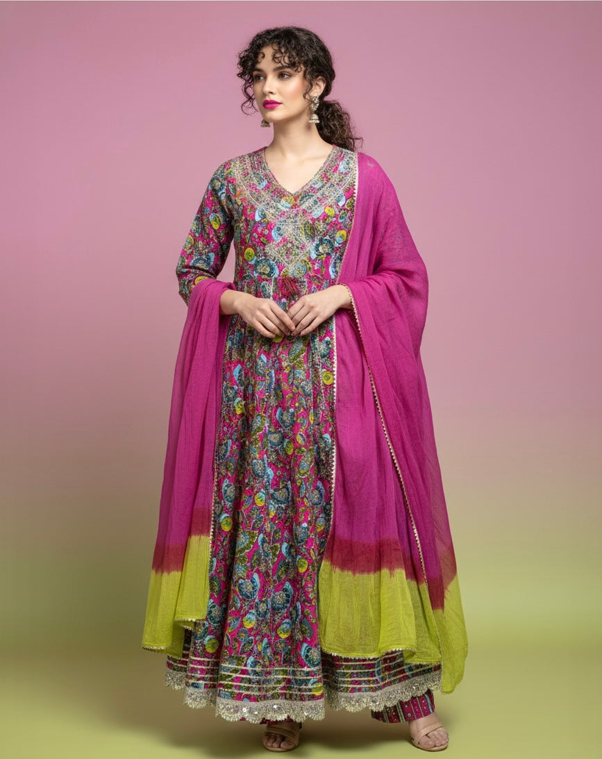 Rangrez Meenakari Anarkali Set