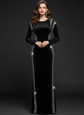 Diamond Edge Velvet Bodycon Gown