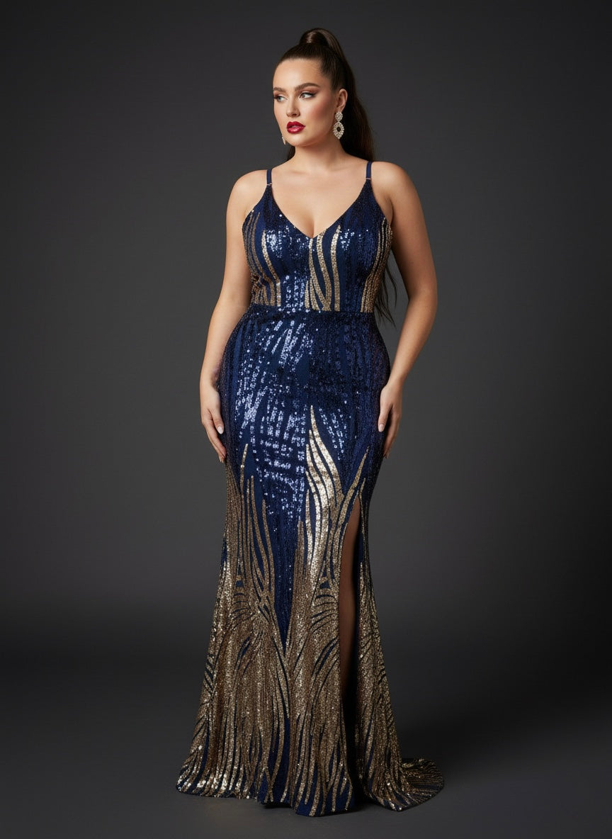 Midnight Sparkle Designer Mermaid Gown