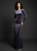 Purple Velvet Mermaid Gown