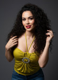 Glam Party Halter Top - Yellow
