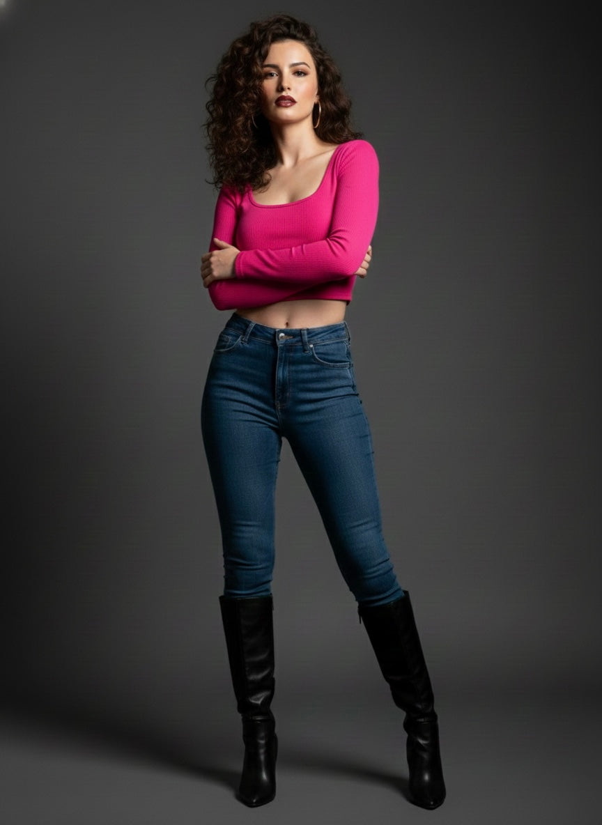 Pink Crossover Crop Top