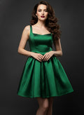 Luxury Green Satin Party Frock
