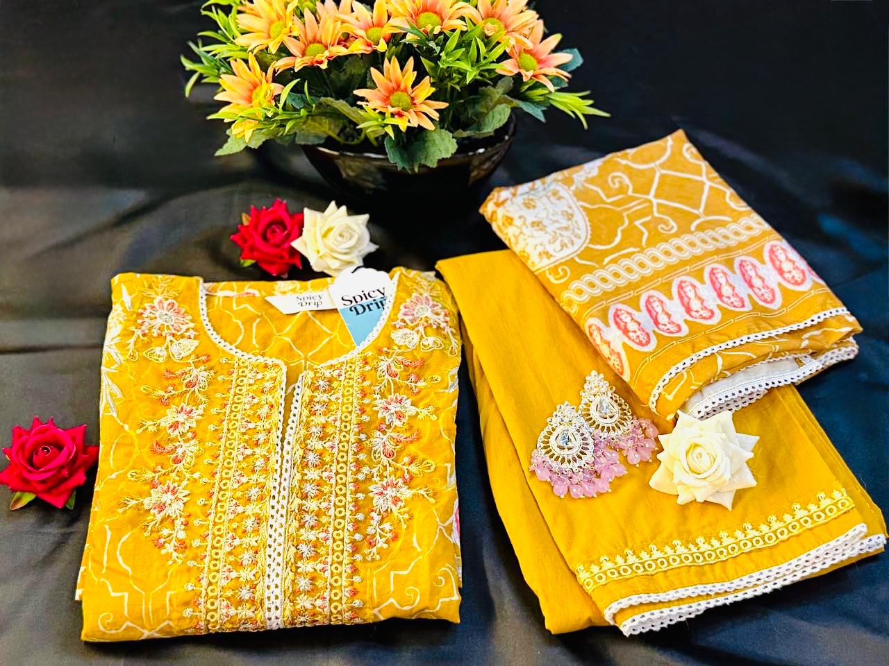 Mustard Blossom Pakistani Cotton Suit