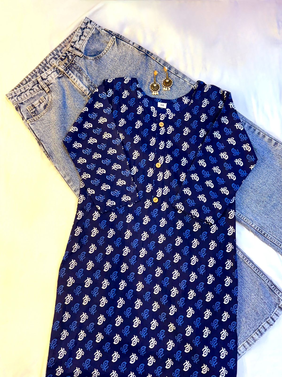 Navy Grace Long Kurti