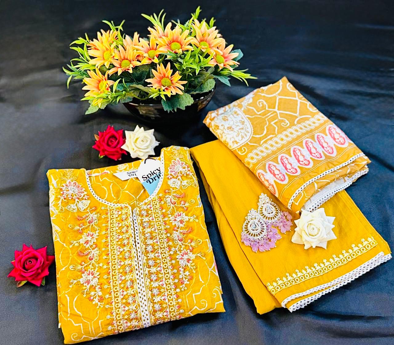 Mustard Blossom Pakistani Cotton Suit