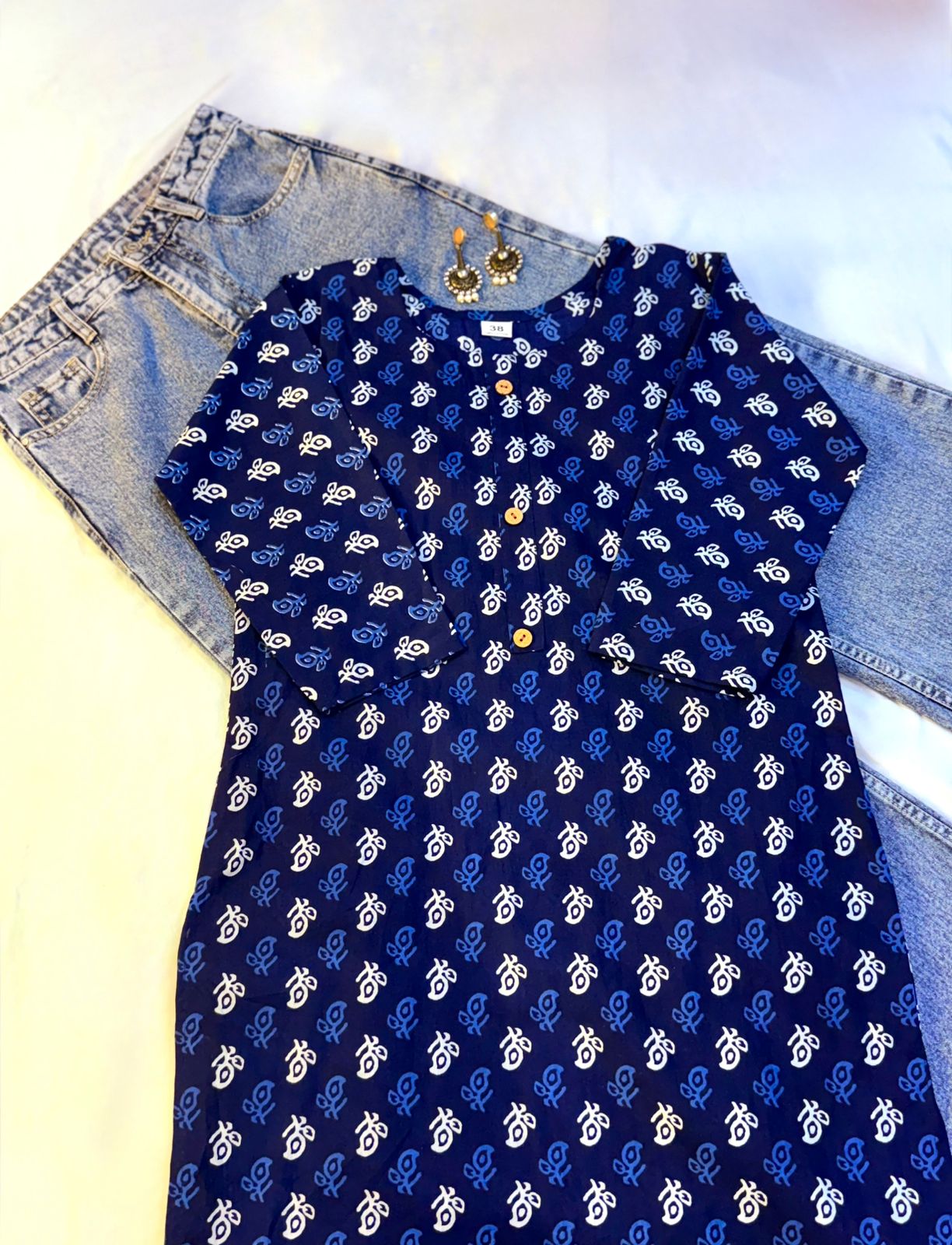 Navy Grace Long Kurti