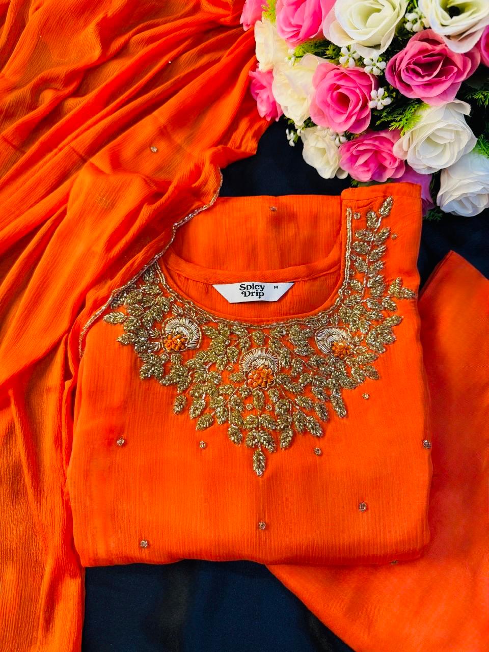 Tangerine Spark Handcrafted Suit