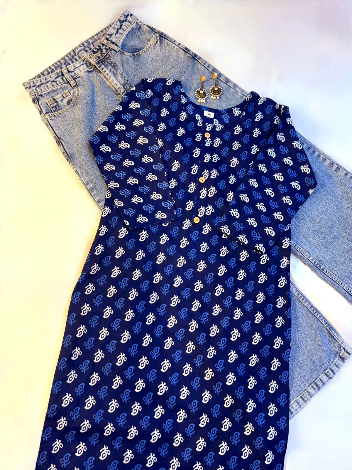 Navy Grace Long Kurti