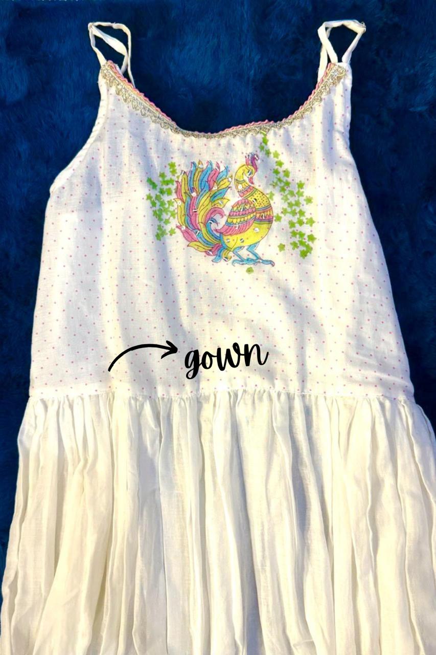 Jaipuri Print Gown with Shrug