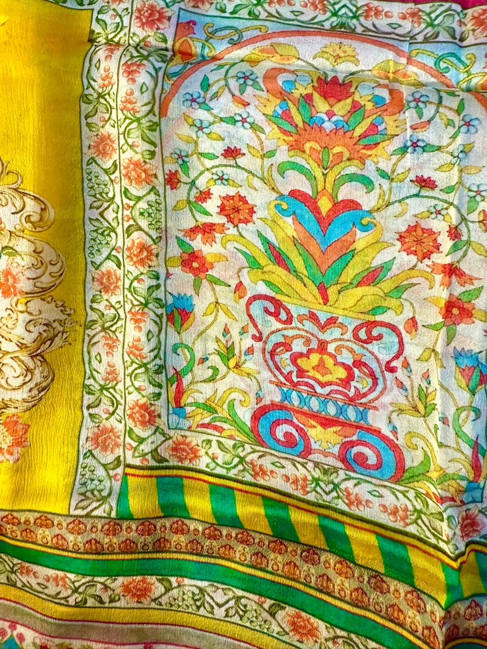 Vibrant Bloom Designer Crepe Suit