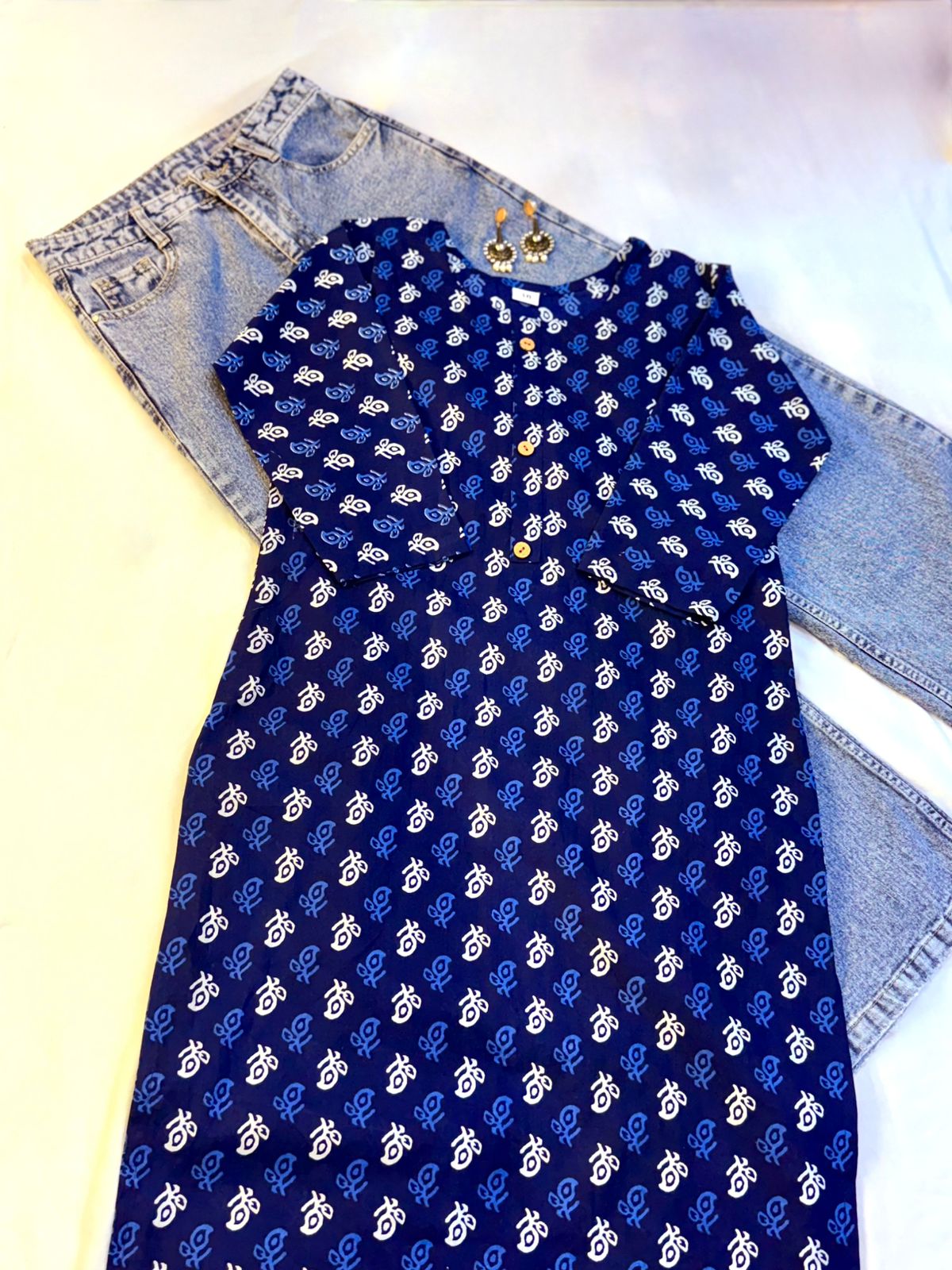 Navy Grace Long Kurti
