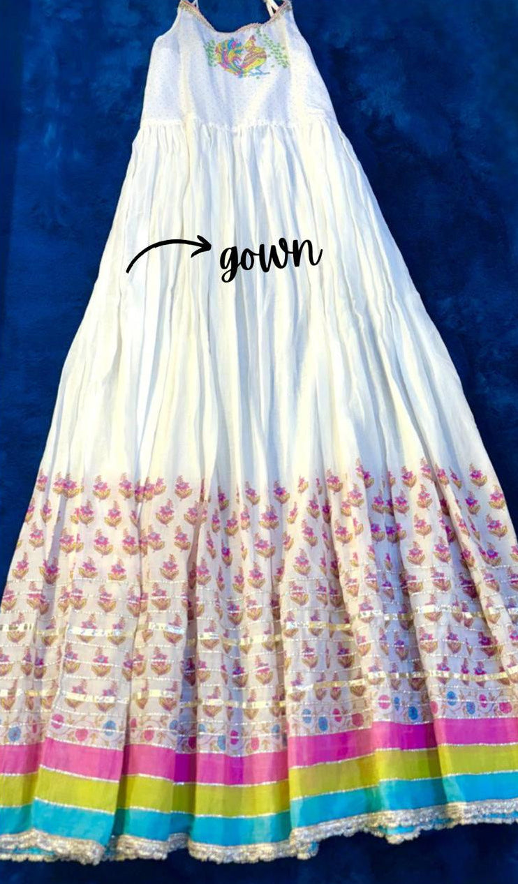 Jaipuri Print Gown with Shrug