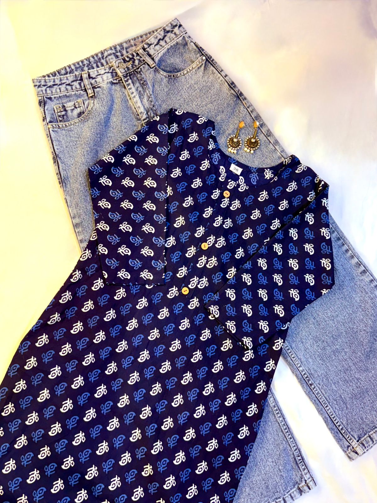 Navy Grace Long Kurti