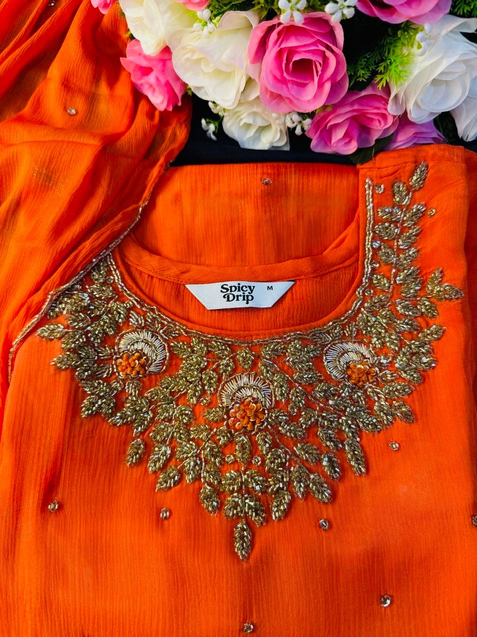 Tangerine Spark Handcrafted Suit