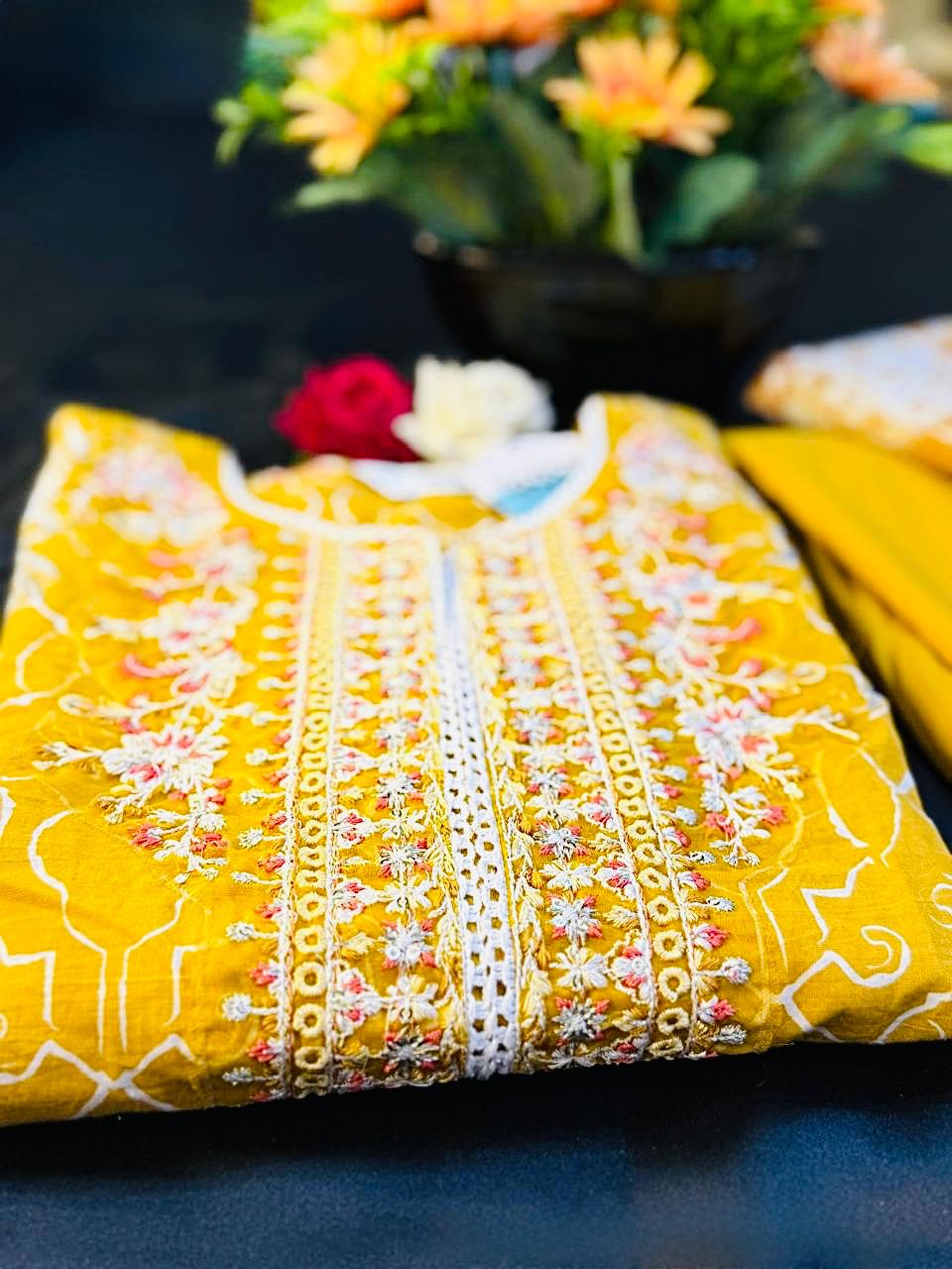 Mustard Blossom Pakistani Cotton Suit