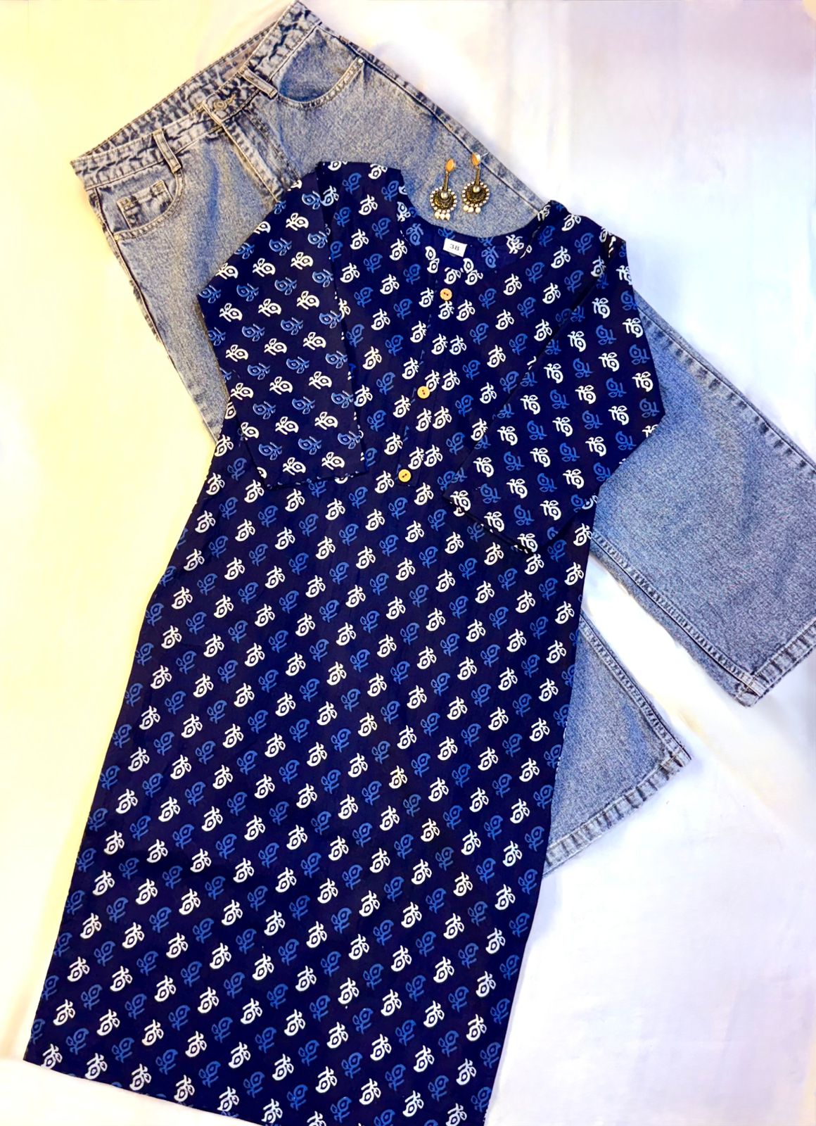 Navy Grace Long Kurti