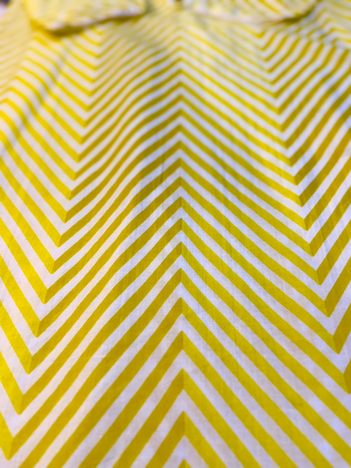 Lemon Glow Laheriya Cotton Kurti