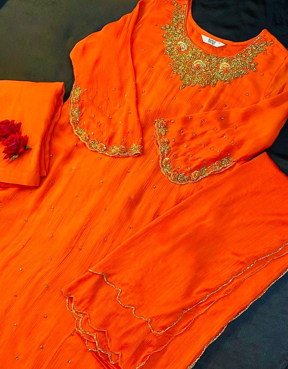 Tangerine Spark Handcrafted Suit