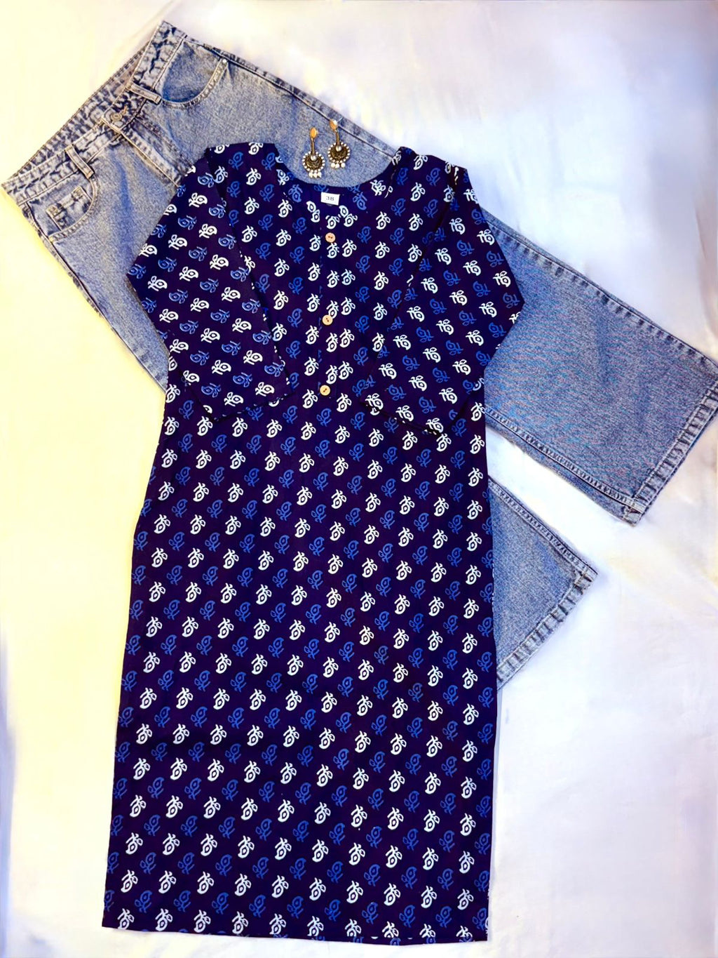 Navy Grace Long Kurti