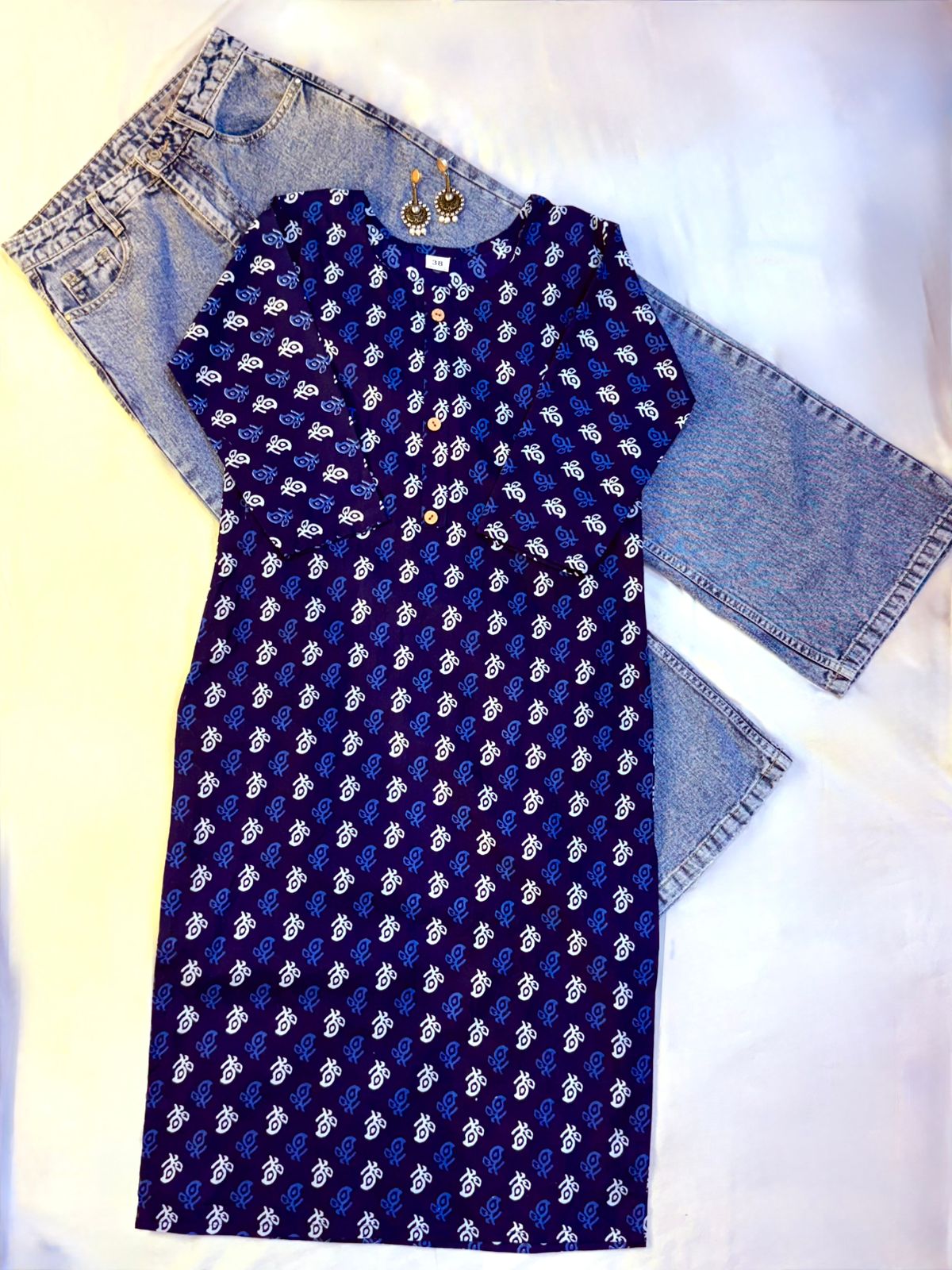 Navy Grace Long Kurti